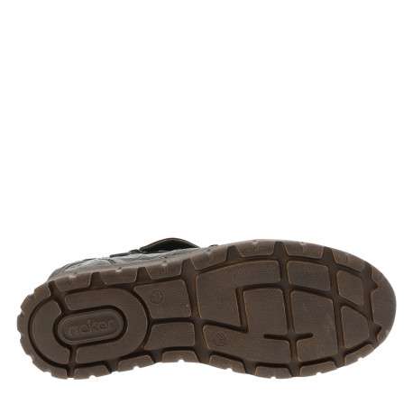 Boots en cuir kaki à talon compensé bas avec un zip et soufflet élastiqué - Image 6