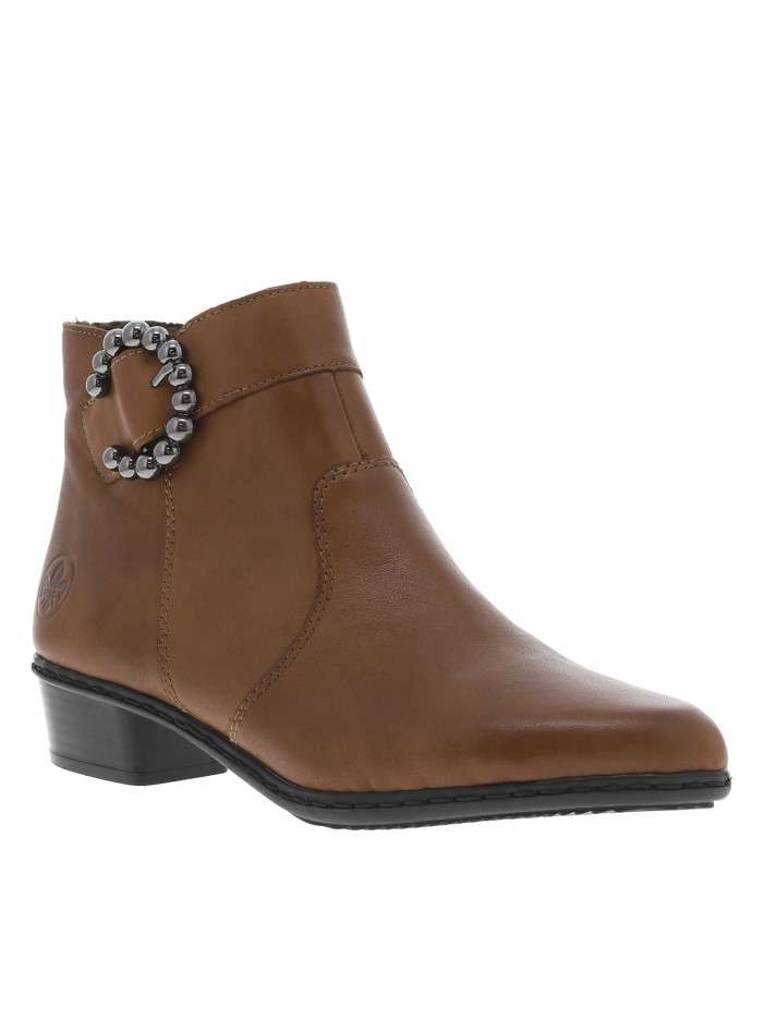 Boots en cuir cognac à...