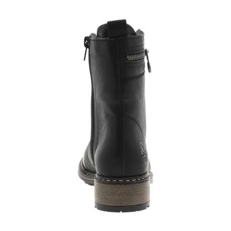 Bottines noires à talon décroché bas avec des lacets et un zip latéral - Image 4