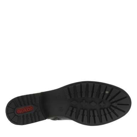 Bottines noires à talon décroché bas avec des lacets et un zip latéral - Image 6