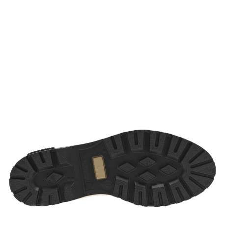 Boots beige à talon décroché bas et à soufflets élastiqués noir et liseré doré - Image 6