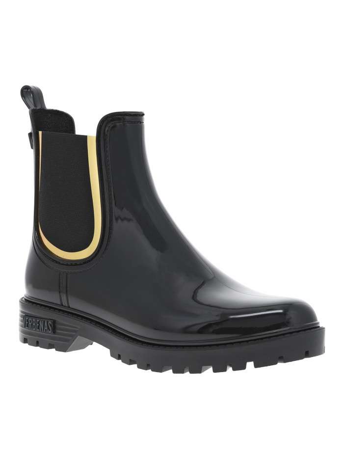 Boots noires vernies à...
