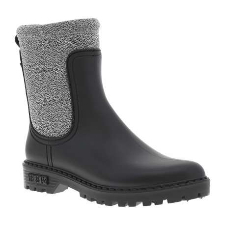 Boots argent à talon décroché bas et à soufflets élastiqués argentés
