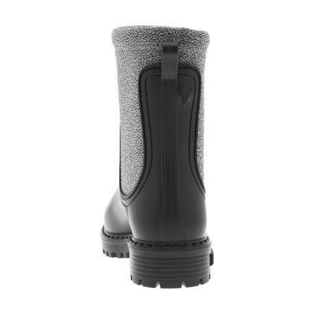 Boots argent à talon décroché bas et à soufflets élastiqués argentés - Image 4