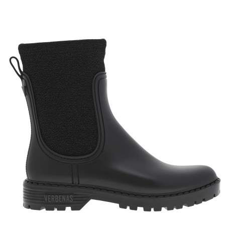 Boots noires à talon décroché bas et à soufflets élastiqués noirs brillants - Image 2
