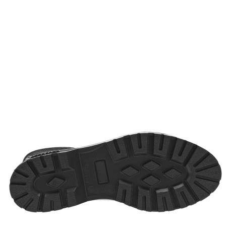 Boots noires à talon décroché bas et à soufflets élastiqués noirs brillants - Image 6
