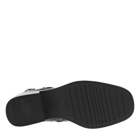 Boots noires à talon décroché moyen et à zip avec boucles à ardillon - Image 6