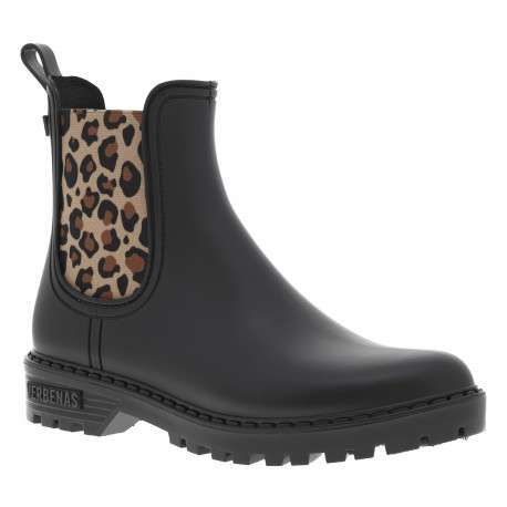 Boots noires avec semelle à talon décroché bas et soufflets élastiqués