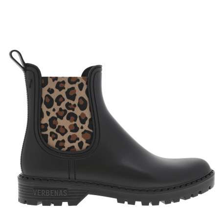 Boots noires avec semelle à talon décroché bas et soufflets élastiqués - Image 2