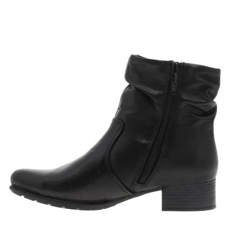 Boots en cuir noires à talon décroché bas avec un zip de chaque côté - Image 3