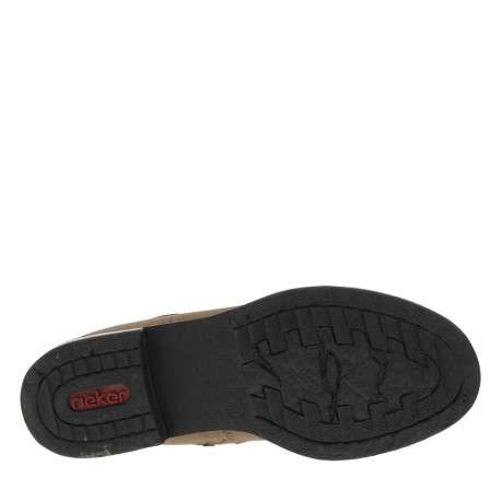Boots taupe à talon décroché bas avec un zip et un soufflet élastiqué - Image 6