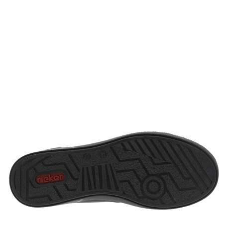 Bottines noires à talon plat avec des lacets élastiqués et un zip latéral - Image 6
