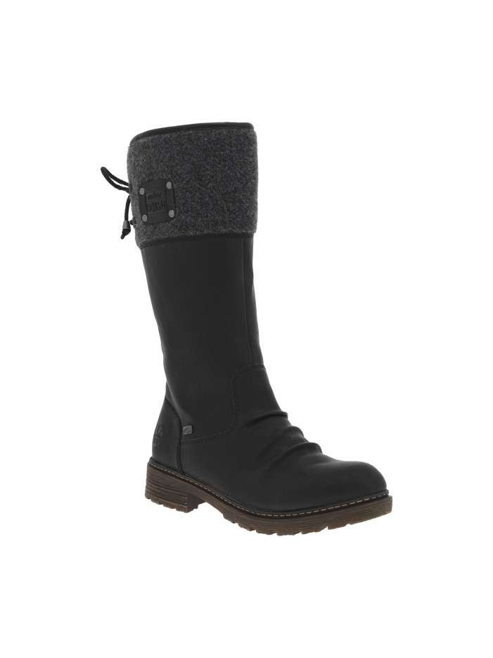 Bottes noires plates et à...