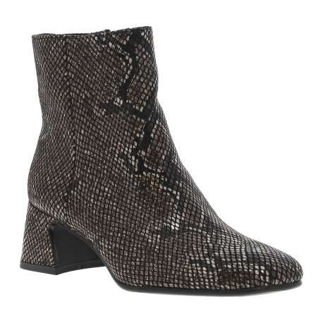 Boots effet reptile avec une semelle à talon et une fermeture zippée