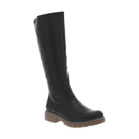 Bottes noires à talon décroché bas avec une fermeture zippée