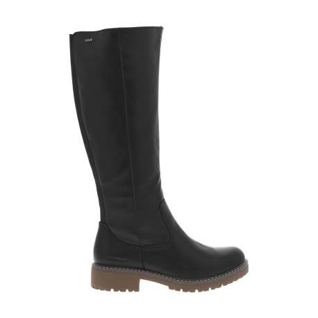 Bottes noires à talon décroché bas avec une fermeture zippée - Image 2