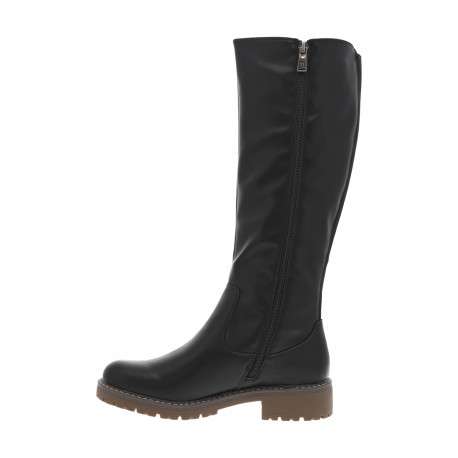 Bottes noires à talon décroché bas avec une fermeture zippée - Image 3
