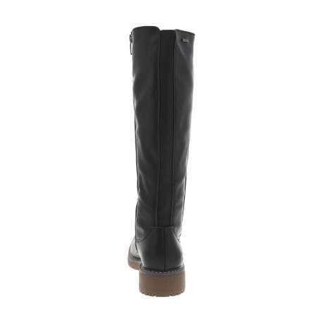 Bottes noires à talon décroché bas avec une fermeture zippée - Image 4