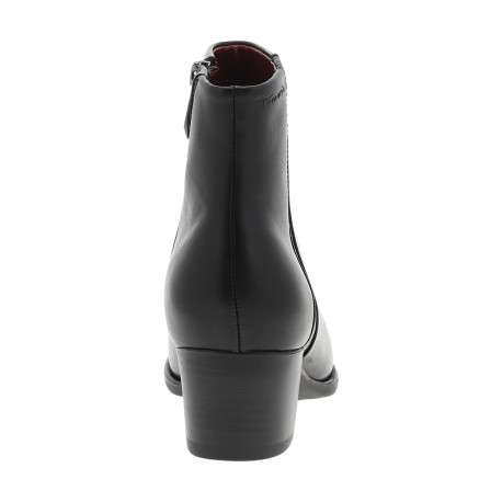 Boots en cuir noires à talon décroché moyen et détails léopard - Image 4