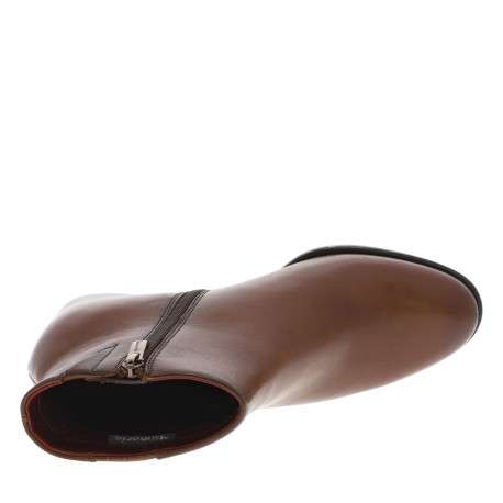 Boots en cuir cognac à bout pointu pourvues du logo de la marque - Image 5