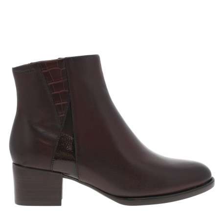 Boots en cuir bordeaux pourvues d'une fermeture zippée et du logo de la marque - Image 2