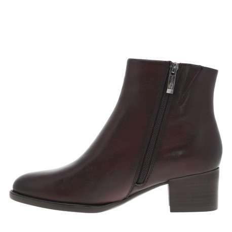 Boots en cuir bordeaux pourvues d'une fermeture zippée et du logo de la marque - Image 3