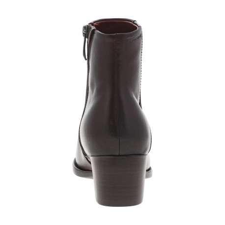 Boots en cuir bordeaux pourvues d'une fermeture zippée et du logo de la marque - Image 4