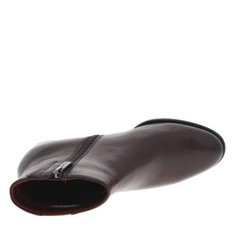 Boots en cuir bordeaux pourvues d'une fermeture zippée et du logo de la marque - Image 5