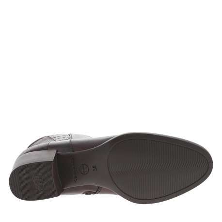 Boots en cuir bordeaux pourvues d'une fermeture zippée et du logo de la marque - Image 6