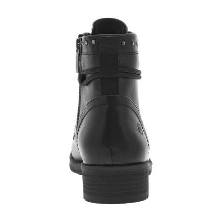 Bottines noires à talon décroché bas avec des lacets et un zip latéral - Image 4