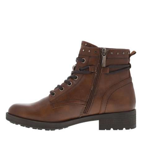 Bottines cognac à talon décroché bas pourvues d'une fermeture zippée - Image 3