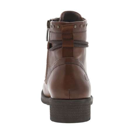 Bottines cognac à talon décroché bas pourvues d'une fermeture zippée - Image 4