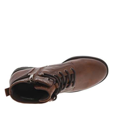 Bottines cognac à talon décroché bas pourvues d'une fermeture zippée - Image 5