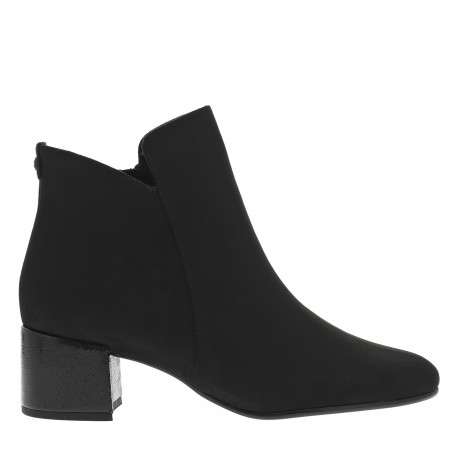 Boots noires à talon décroché moyen avec une fermeture zippée - Image 2