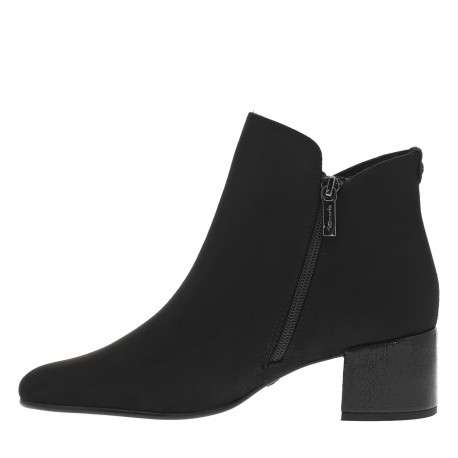 Boots noires à talon décroché moyen avec une fermeture zippée - Image 3