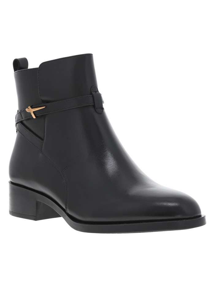 Boots en cuir noires à...