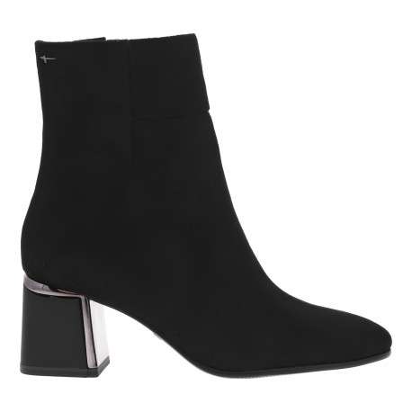 Boots en cuir noires à talon décroché haut pourvues d'une fermeture zippée - Image 2