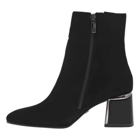 Boots en cuir noires à talon décroché haut pourvues d'une fermeture zippée - Image 3