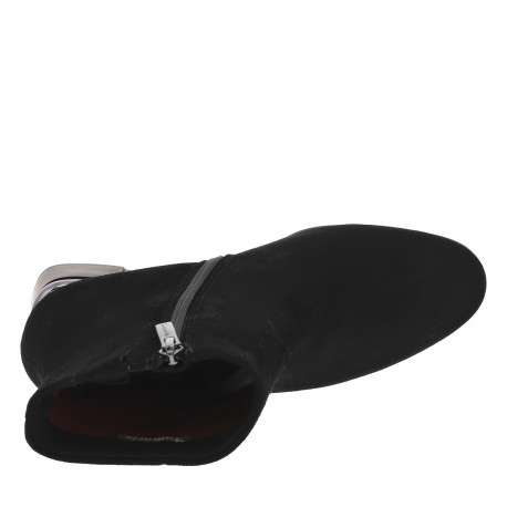 Boots en cuir noires à talon décroché haut pourvues d'une fermeture zippée - Image 5