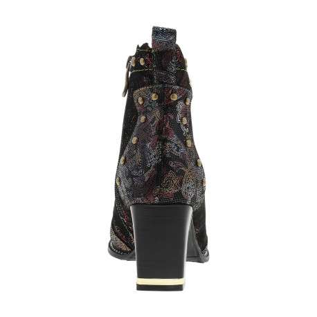 Boots en cuir multicolores avec semelle à talon décroché haut et zip - Image 4