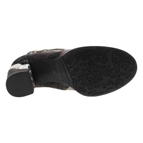 Boots en cuir multicolores à talon décroché haut avec fermeture zippée - Image 6