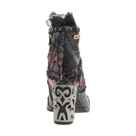 Boots en cuir noires avec semelle à talon décroché haut et zip - Image 4