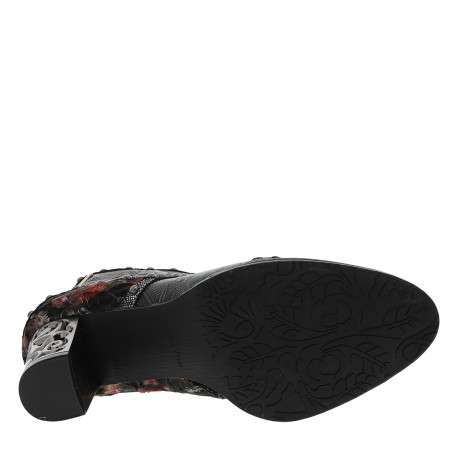 Boots en cuir noires avec semelle à talon décroché haut et zip - Image 6