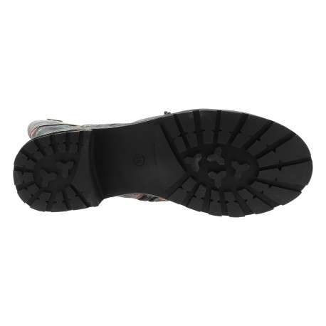 Bottes en cuir multicolores à zip et lacets ronds avec un talon décroché moyen - Image 6