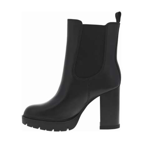 Boots en cuir noires à talon décroché haut et à soufflets élastiqués - Image 3