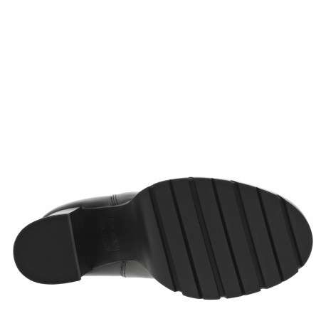 Boots en cuir noires à talon décroché haut et à soufflets élastiqués - Image 6