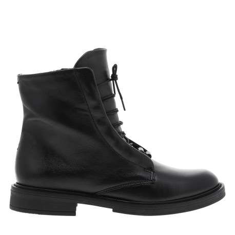 Bottines noires avec semelle à talon décroché bas et à lacets ronds - Image 2