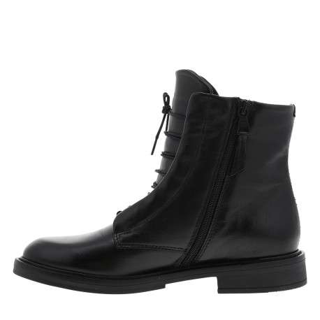 Bottines noires avec semelle à talon décroché bas et à lacets ronds - Image 3
