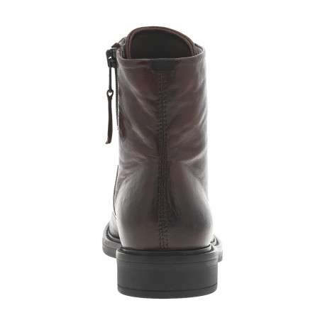 Bottines en cuir chocolat à lacets avec semelle à talon décroché bas - Image 4
