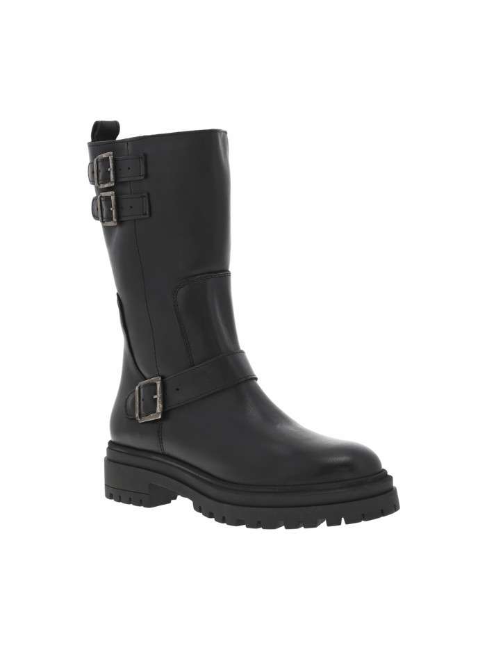 Bottes en cuir noires à...